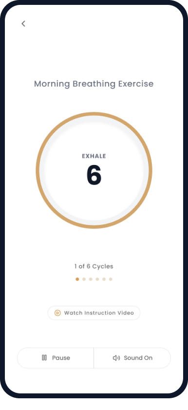 Breathwork timer app screen