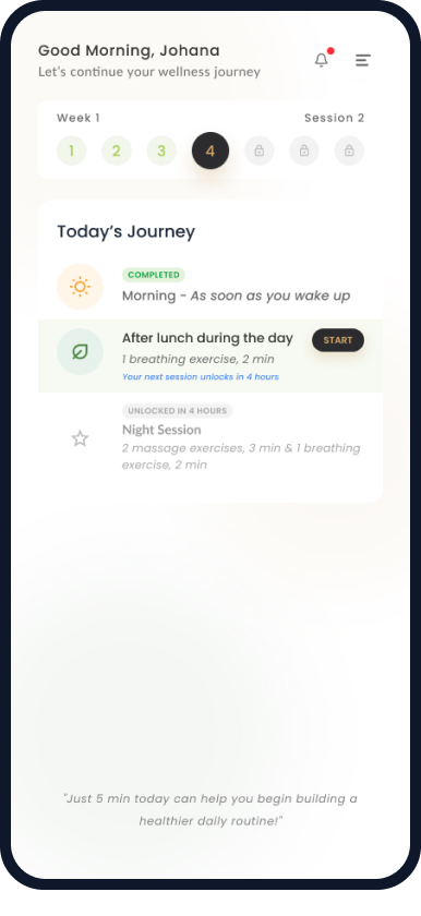 Weekly summary app screen